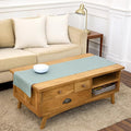 Solino Home 100% Pure Linen Table Runner Aqua Blue Hemstitch, 14 x 60 in | by SolinoHome
