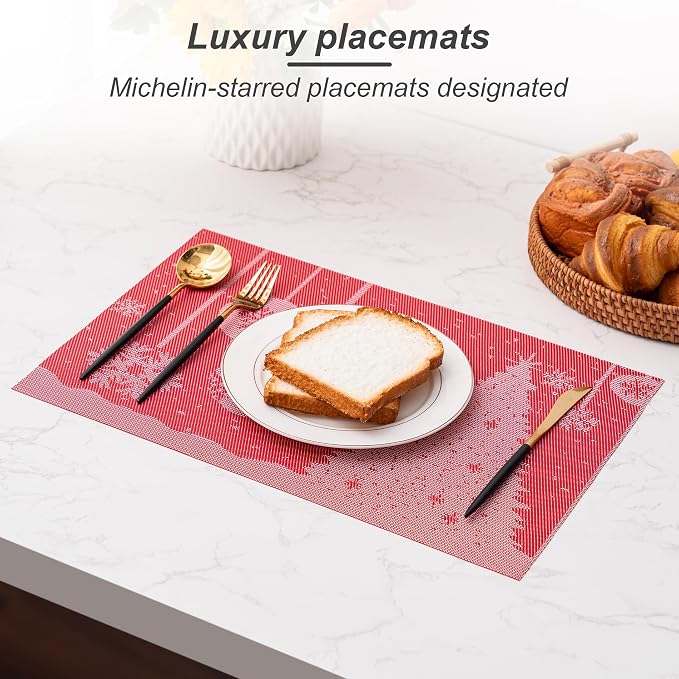 Placemats Set of 4 Washable Indoor | Outdoor Vinyl Place Mats - Image 5