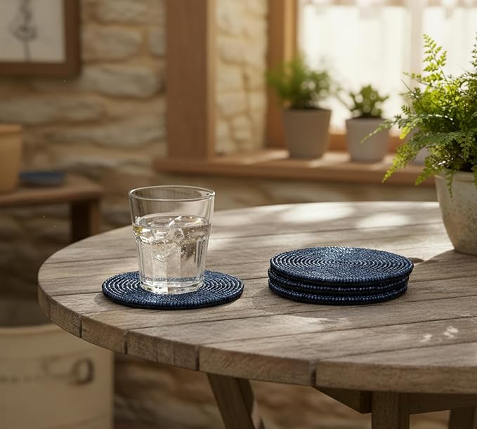 Handmade Beaded Bar Drink Tabletop Protection Coasters - Image 8