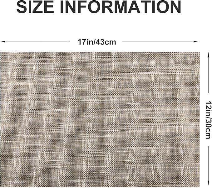 Vinyl Placemats Set of 8, PVC Woven Washable Non-Slip Table Mats, Heat - Image 4