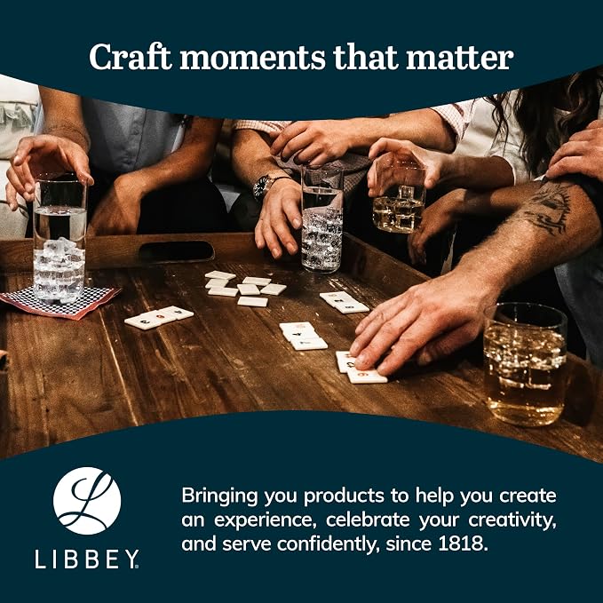 Libbey Preston Tumbler & Rocks Drinking Glasses Set of 16, All-Purpose Cups | - Image 6