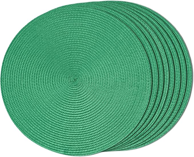 FunWheat Round Braided Placemats Set of 8 Table Mats by FunWheat