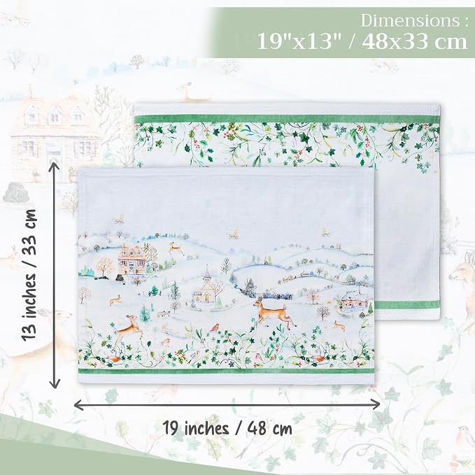 Maison d' Hermine Placemats Set of 4 Reusable 100% Cotton | Cloth Place Mats - Image 4