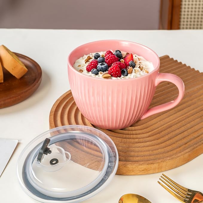 24oz Soup Mug with Handle & Lid, Microwave Soup Bowl/Cup, Ice Cream and - Image 8