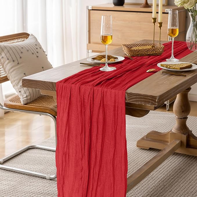 2 Pack Cheesecloth Table Runner 10Ft Christmas Gauze Boho Table Runners - Image 3
