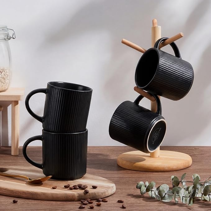 E-far 12 oz Coffee Mugs Set of 6, Stoneware Coffee Cups - Image 7