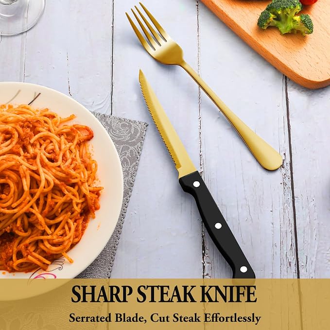 36 Pcs Gold Silverware Set - Image 5