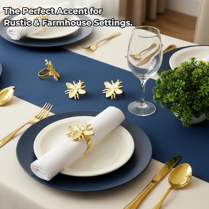 ALPHA Living HOME Decorative Bee Napkin Rings - Image 7