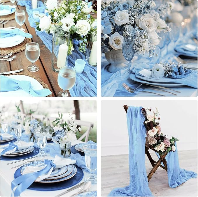 10 Pack Cheesecloth Table Runner 6FT Boho Gauze Rustic Fabric Table Runner - Image 7