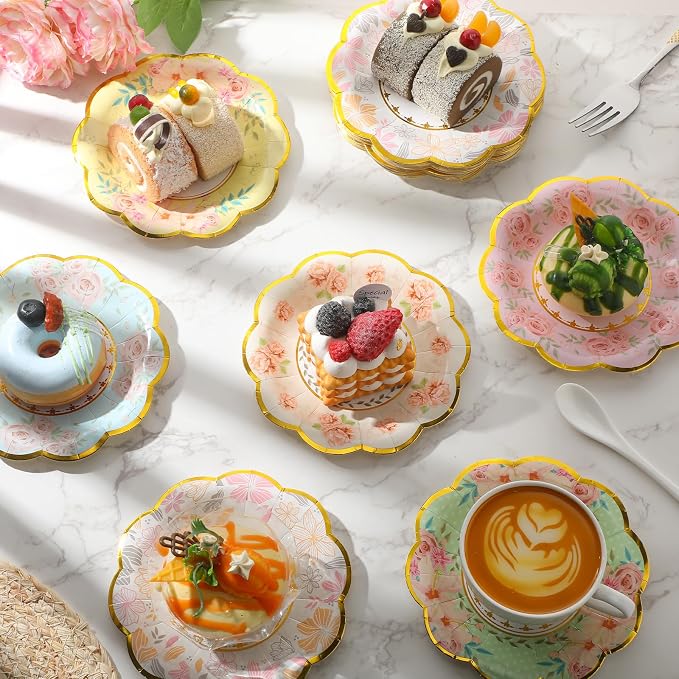 120 Pcs 6 Inch Floral Paper Plates - Image 4