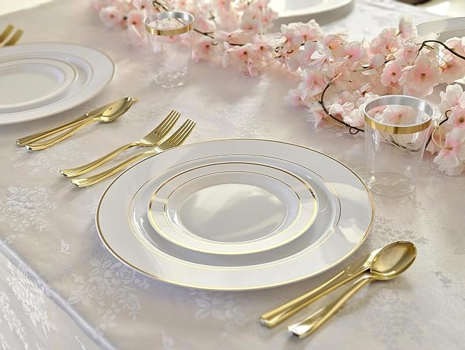 " OCCASIONS " 40 Plates Pack, Heavyweight Disposable Wedding Party Plastic - Image 3