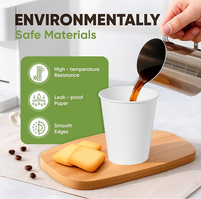 14 oz Paper Cups – 100 Disposable Coffee Cups - Image 3