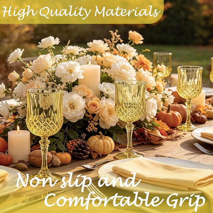 100Pack Plastic Wine Glasses, 7oz Vintage Goblets - Image 4