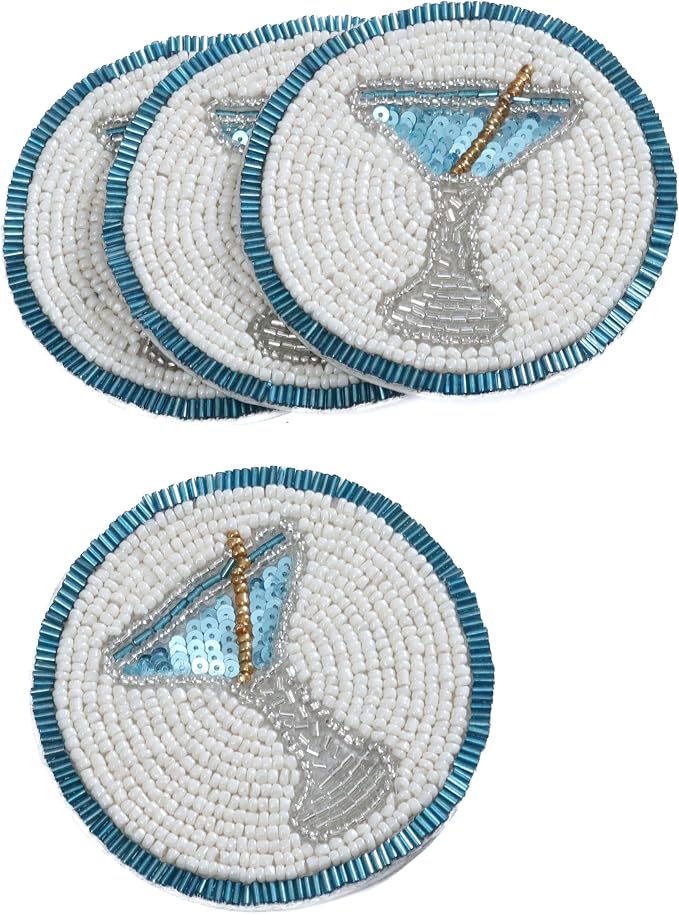 Set of 4 Beaded Farmhouse Coasters - Image 5