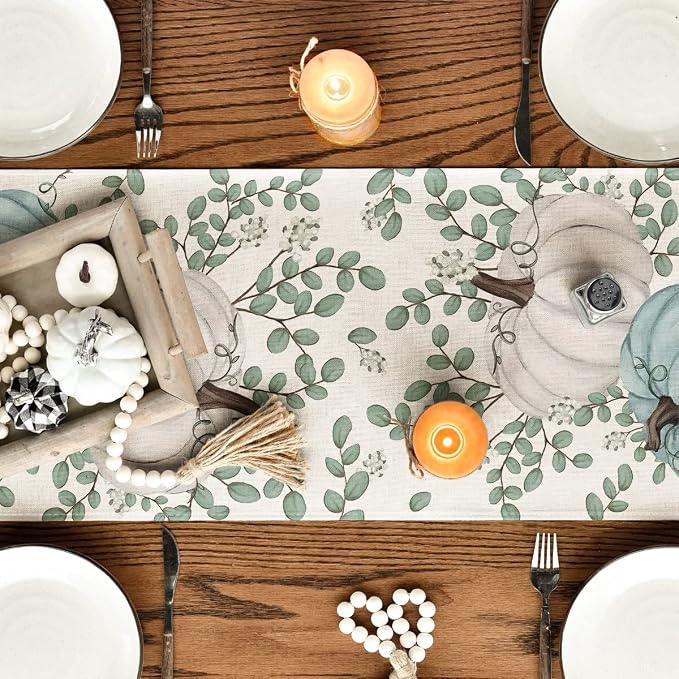 Artoid Mode 210 GSM Fall Table Runner 13x108 Inch Home Party Decor | Pumpkins - Image 4