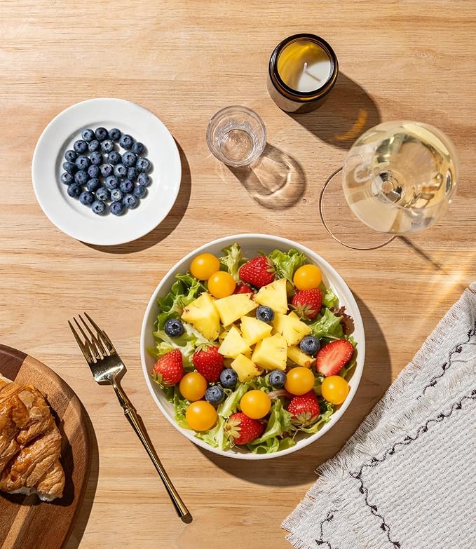 7.5" Ceramic Pasta Bowls Set of 4, Salad Bowls | Versatile Serving Bowls - Image 4