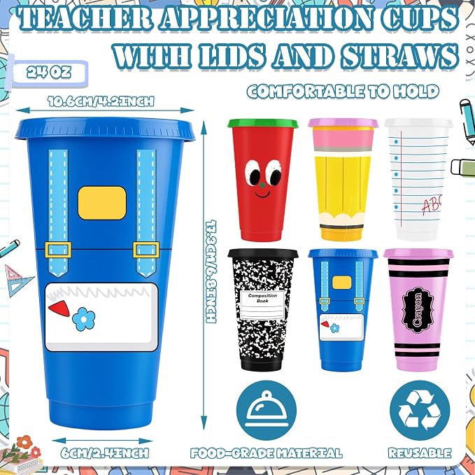 LemonRoad 12 Pcs Back to School Teacher Cups - Image 2