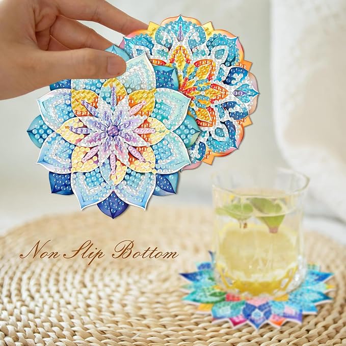 8 PCS Succulent Diamond Art Coasters - Image 5