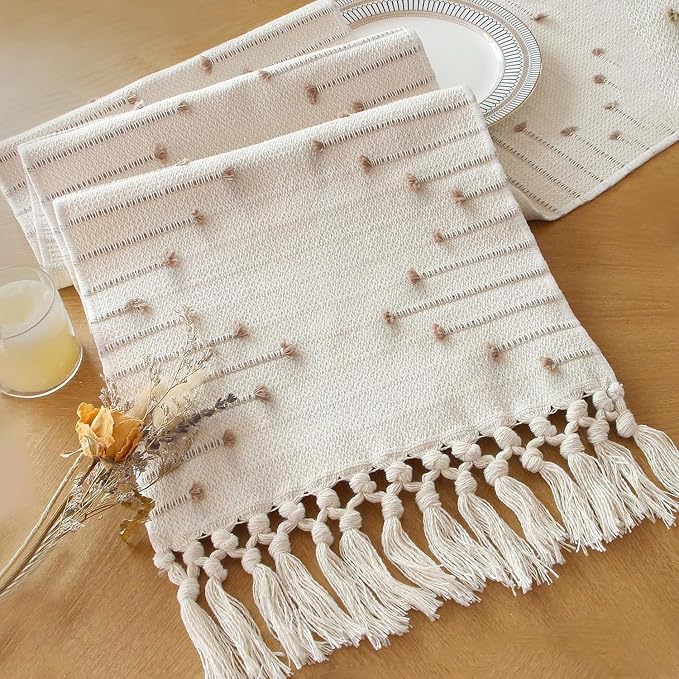 Boho Table Runner for Home Decor 12x72 Rustic Macrame Decoration | 72 Inches by FEXIA