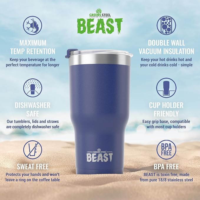 Beast 40 oz Tumbler Stainless Steel Vacuum Insulated Coffee Ice Cup Double Wall - Image 6