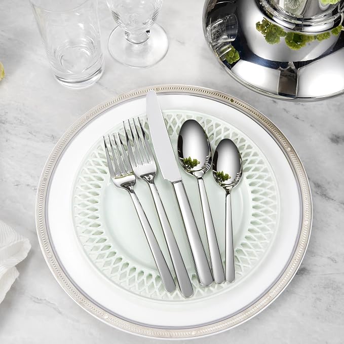Premium Aline 8-Piece 6.4-Inch Teaspoon Set | 18/10 Stainless Steel Teaspoons; - Image 9
