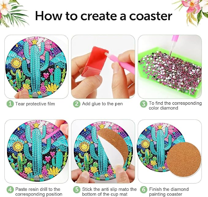 Mrnsiet 8PCS Diamond Art Coasters - Image 6