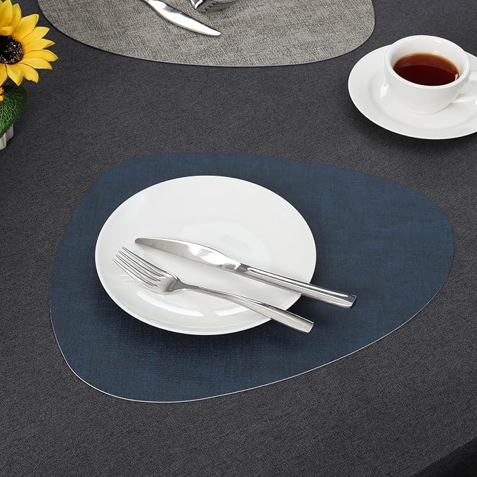 Faux Leather Placemats Set of 6, Dual Sided - Image 8