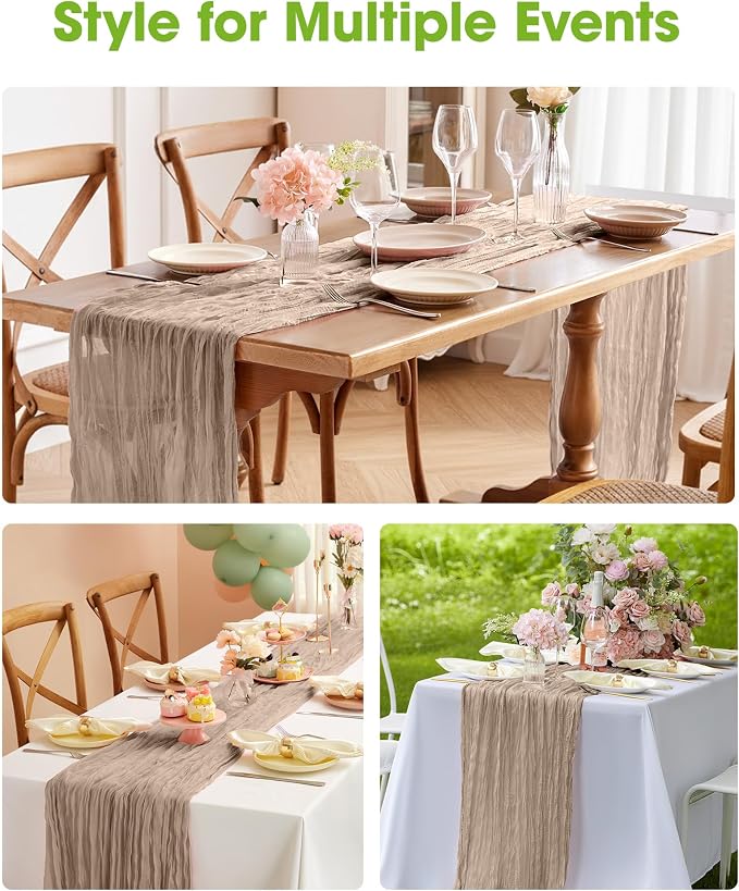 Pureegg 3-Pack Cheese Cloths Table Runner, Baby Shower, Wedding and Farmhouse - Image 9