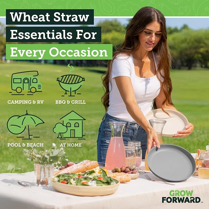 Grow Forward Premium Wheat Straw Plates and Bowls Sets - Image 2
