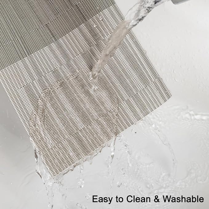 Table Runner 71 Inches Long, Vinyl Woven Farmhouse Table Runners | Washable - Image 3