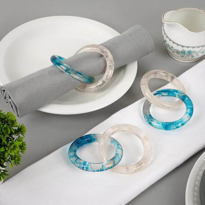 Epoxy Resin Napkin Rings, handcrafted resin, scratch-resistant, smooth edges - Image 2
