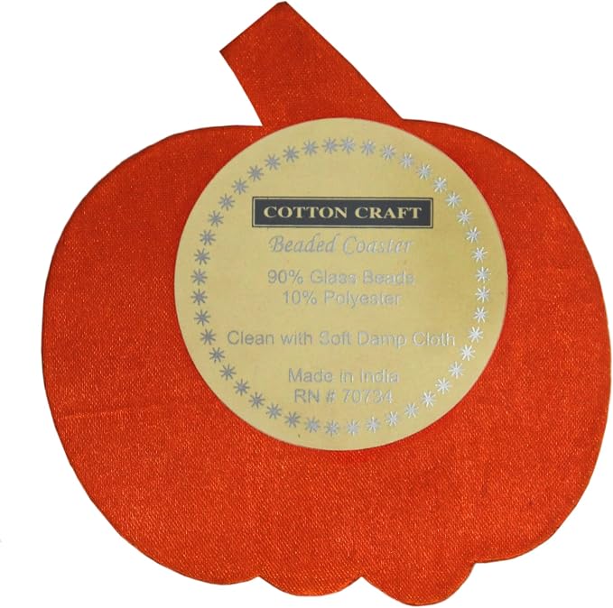 COTTON CRAFT Halloween Harvest Pumpkin Beaded Coasters - Image 5