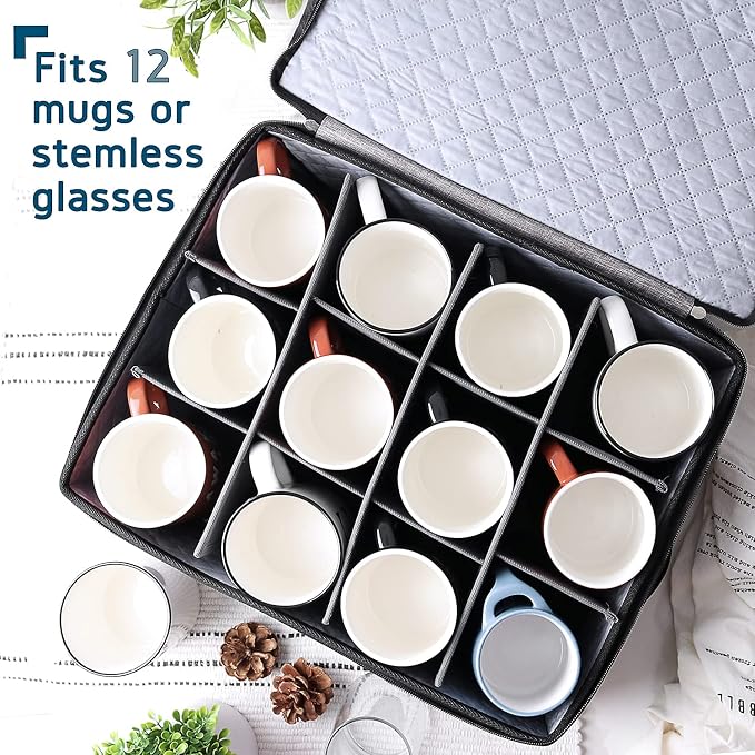 Fine China Storage Containers, 5 Piece Quilted Dish Storage Containers - Image 5