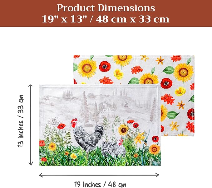 Maison d' Hermine Placemats Set of 4 Reusable 100% Cotton | Cloth Place Mats - Image 7