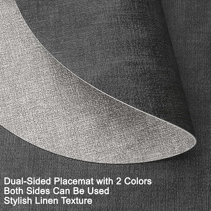 Faux Leather Placemats Set of 4, Dual Sided - Image 2