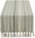 DII Farmhouse Braided Stripe Table Runner Collection, Artichoke Green by DII
