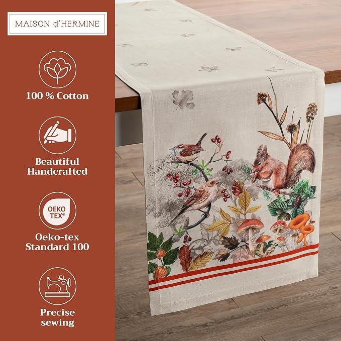 Maison d' Hermine Table Runner 100% Cotton 14.50" x 72" | Table Runners 72 - Image 2