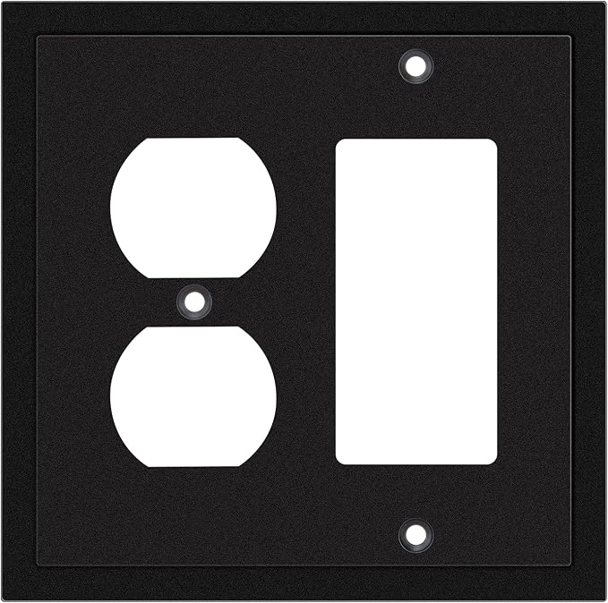 Modern Edge Decorative Wall Plate Switch Plate Outlet Cover, Durable Solid Zinc by HenneBery