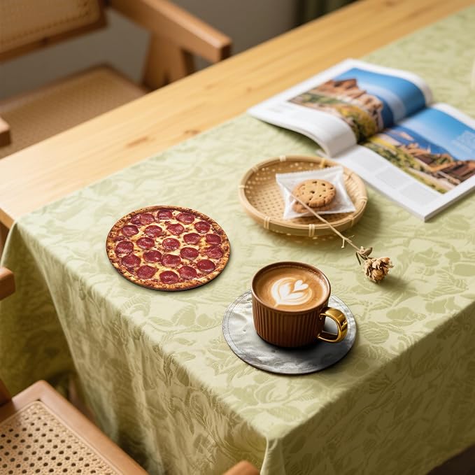 Food Coasters Leather Round Drink Coasters 6 Pcs Set - Image 5