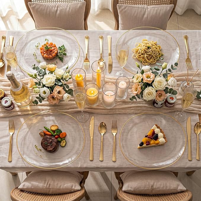 6-Pack Clear and Gold Plastic Serving Trays - Image 5