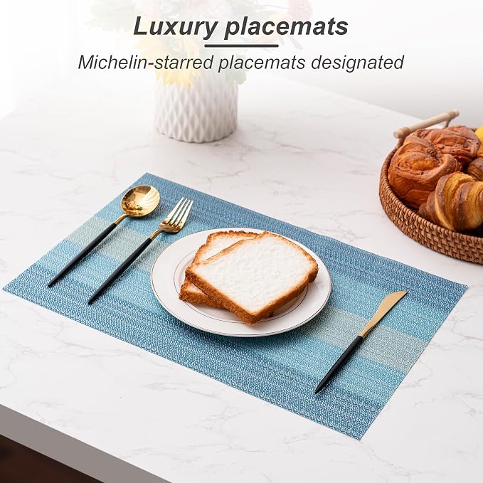 Placemats Set of 4 Washable Indoor | Outdoor Vinyl Place Mats - Image 6