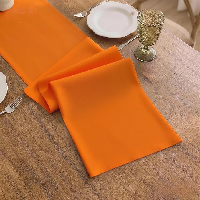 Orange Table Runner, Waterproof Washable Runners 90 Inches Long | Reusable - Image 3