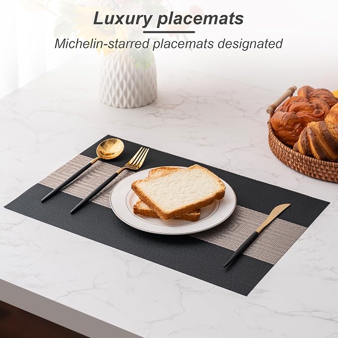 Placemats Set of 4 Washable Indoor | Outdoor Vinyl Place Mats - Image 5