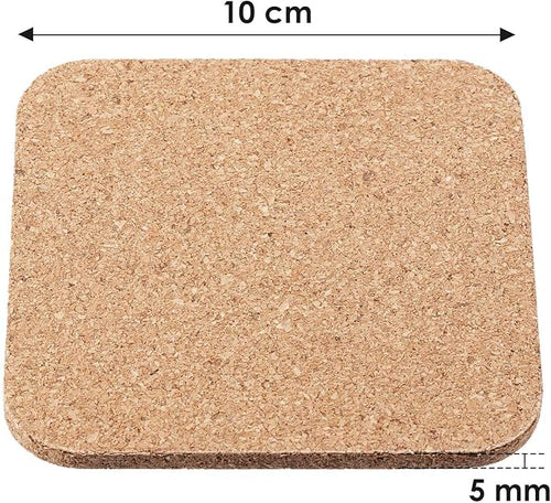 20 Pieces 5 mm Thick Wooden Cork Coasters Absorbent Square Cork Drink Coasters - Image 2