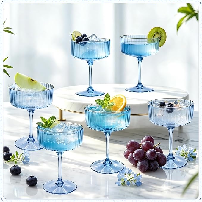 24PCS Plastic Martini Glasses, Unbreakable Reusable Champagne Coupe, Removable - Image 4