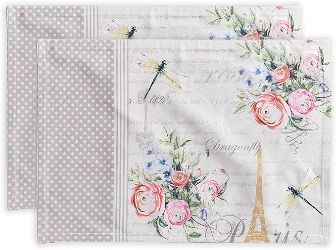 Maison d' Hermine Placemats Set of 2 Reusable 100% Cotton | Cloth Place Mats by MaisondHermine