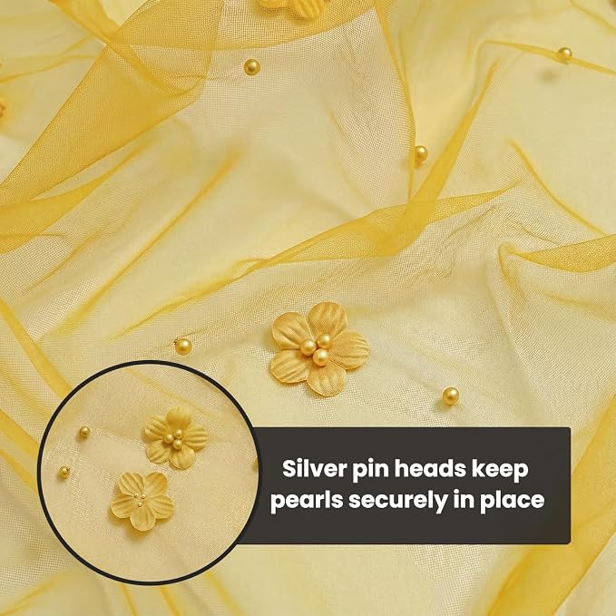 Artoid Mode Yellow Flower Pearl Yellow Gauze Table Runner 10FT 6PC, Seasonal - Image 8