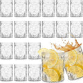Qinyoung 24 Plastic Vintage Drinking Glasses 8.5oz Stemless Retro Embossed Wine by Qinyoung