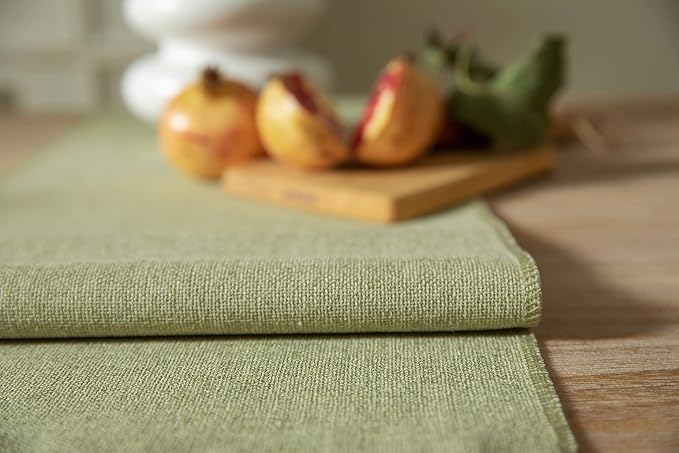 Sage Green Table Runners 60 Inches Long, Burlap Linen Style Rustic Farmhouse - Image 5