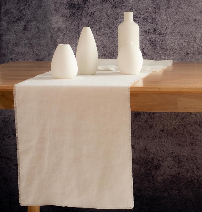 Off-White Linen Table Runner - Image 3